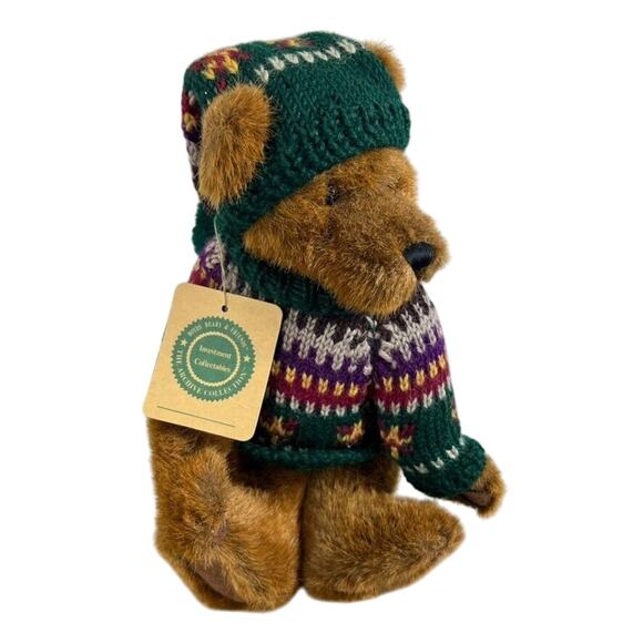 Boyds Bears Plush Bear 11" Knitted Sweater Beanie 1997 Waitsfield 94853 Bearwear - Picture 3 of 10